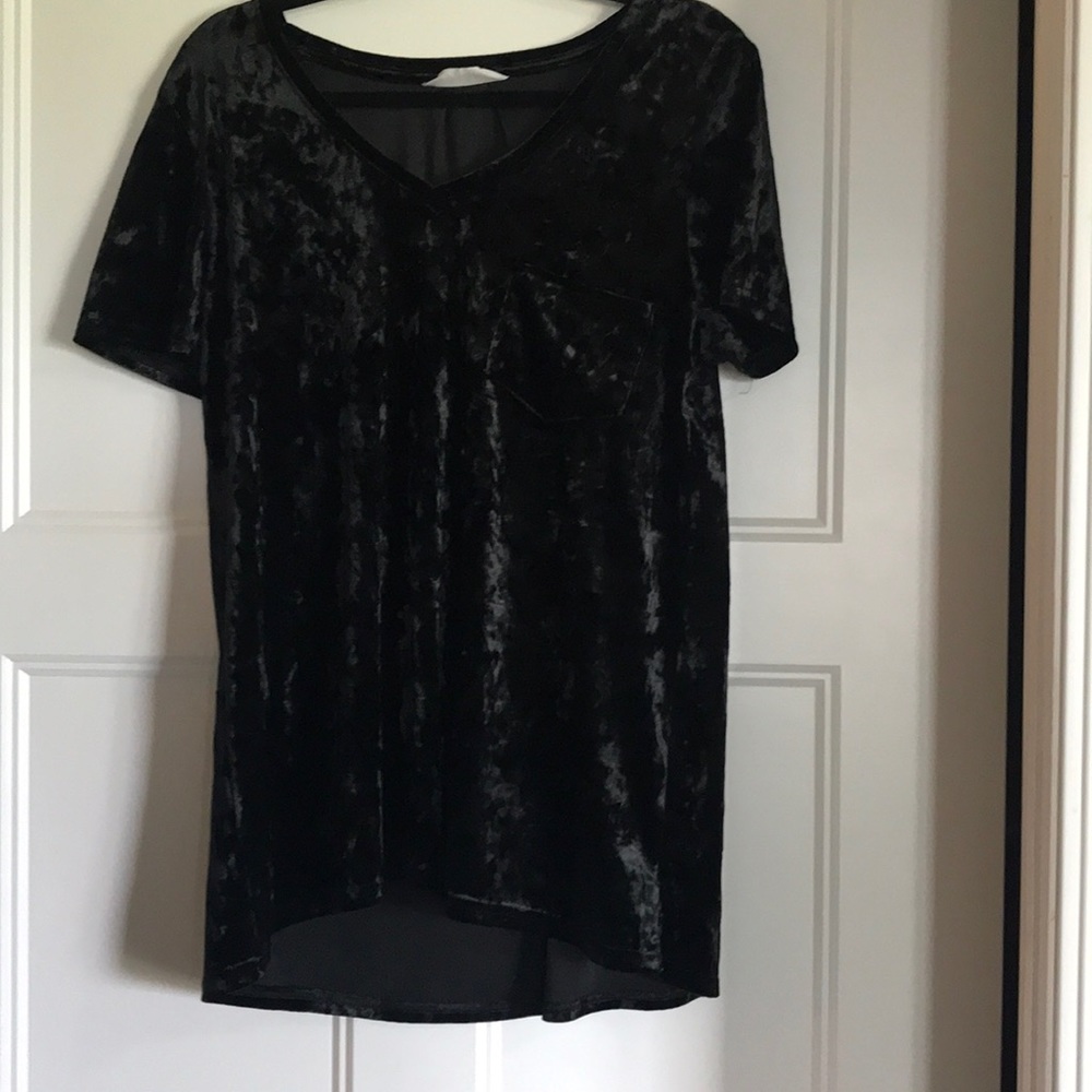 Black Crushed Velvet T-shirt